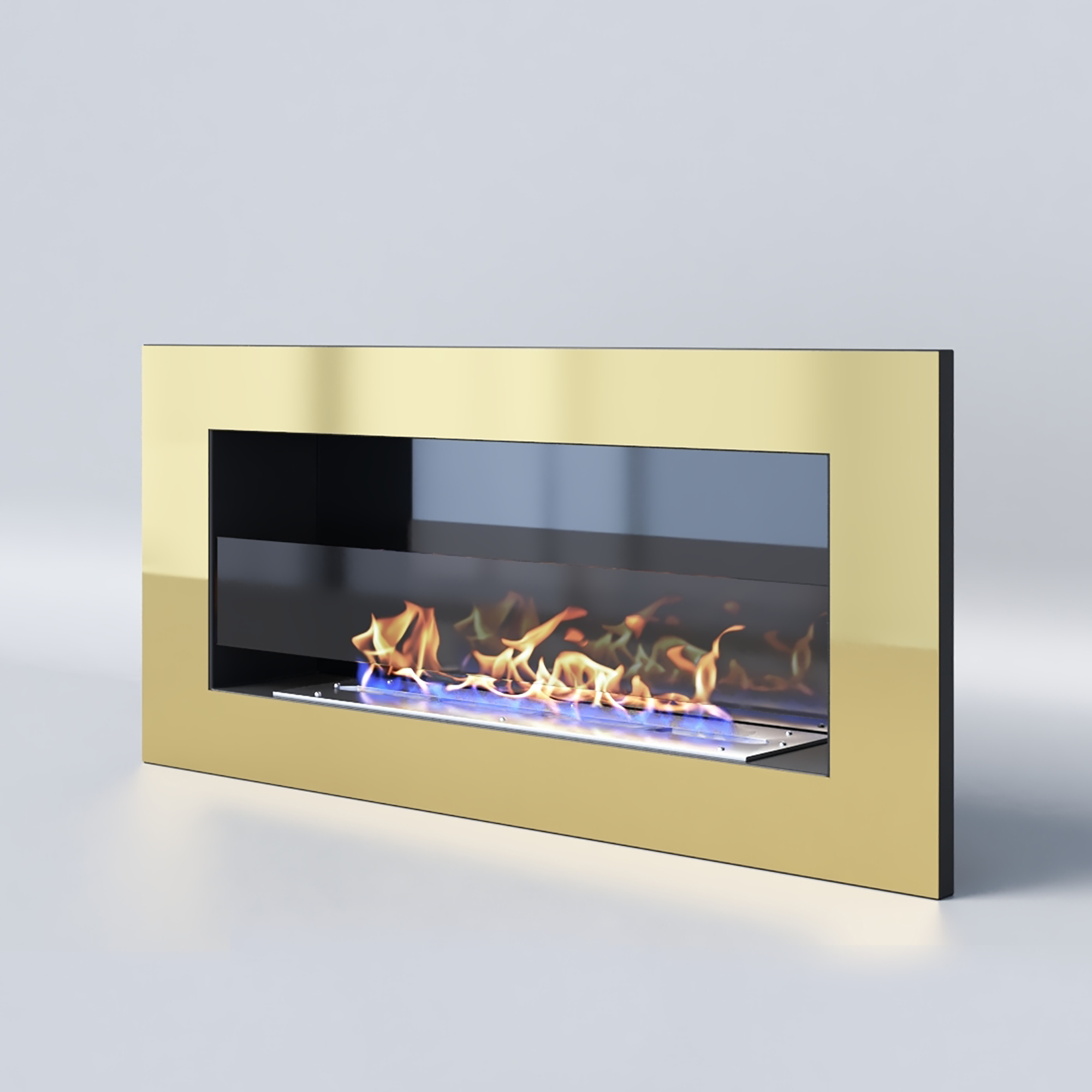 Биокамин "Русский огонь" Барокко 900V встраиваемый с декоративным стеклом (стемалитом) по цене 40 650 руб.