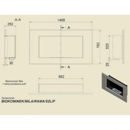 Биокамин Kratki MILA TUV (стальная рама) Биокамин Kratki MILA TUV (стальная рама) по цене