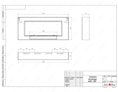Биокамин SteelHeat WALL 900 стекло Биокамин SteelHeat WALL 900 стекло по цене 29 900 руб.