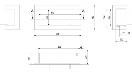 Биокамин Kratki DELTA/P/900 угловая Биокамин Kratki DELTA/P/900 угловая по цене